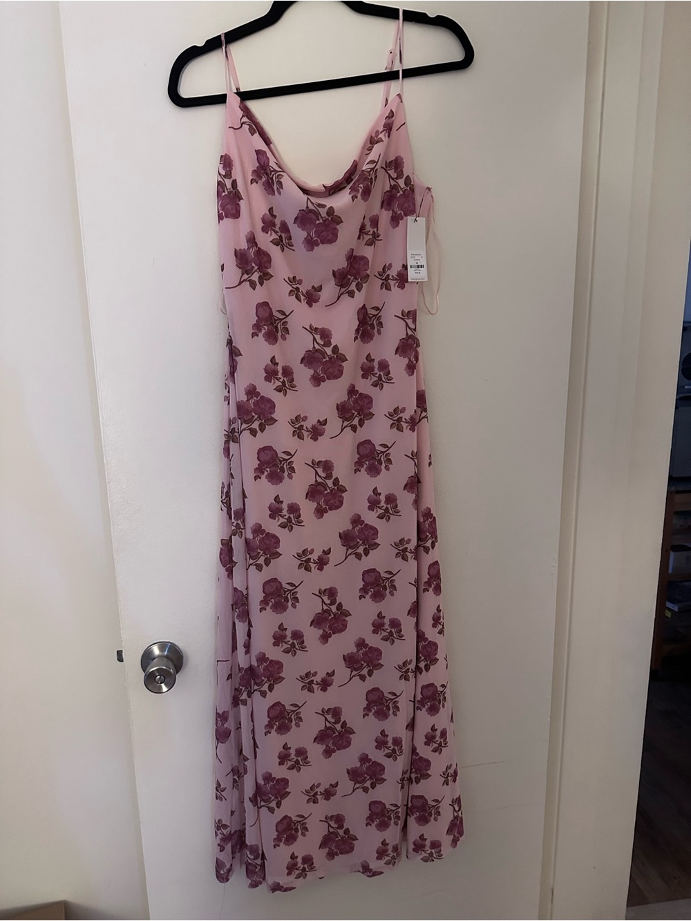 Francesca's Collections Pink Floral Slip Dress